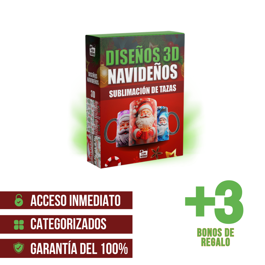 Pack Navideño y Año Nuevo 3D Para Sublimación
