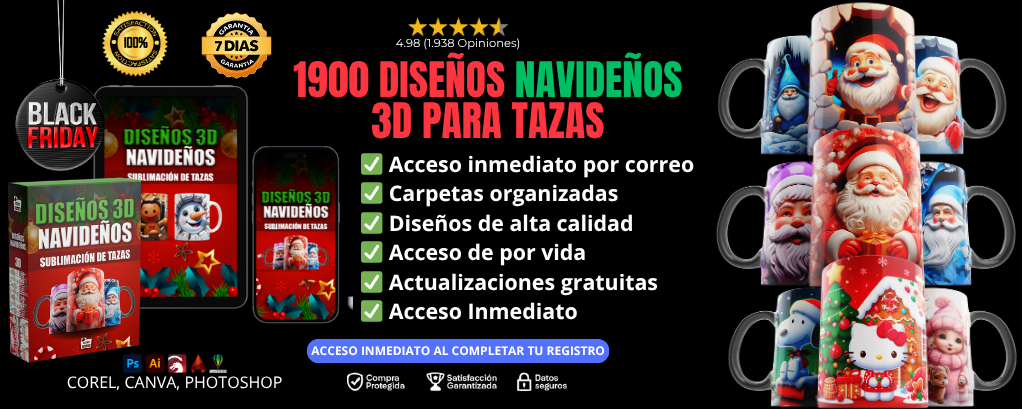 Pack Navideño 3D Para Sublimación